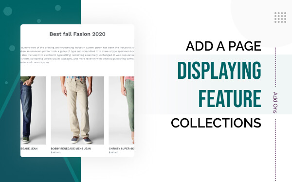 Add A Page Displaying Featured Collections