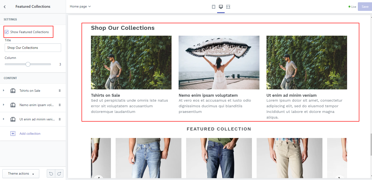 How to add Particular collection on Shopify | Originate Web|