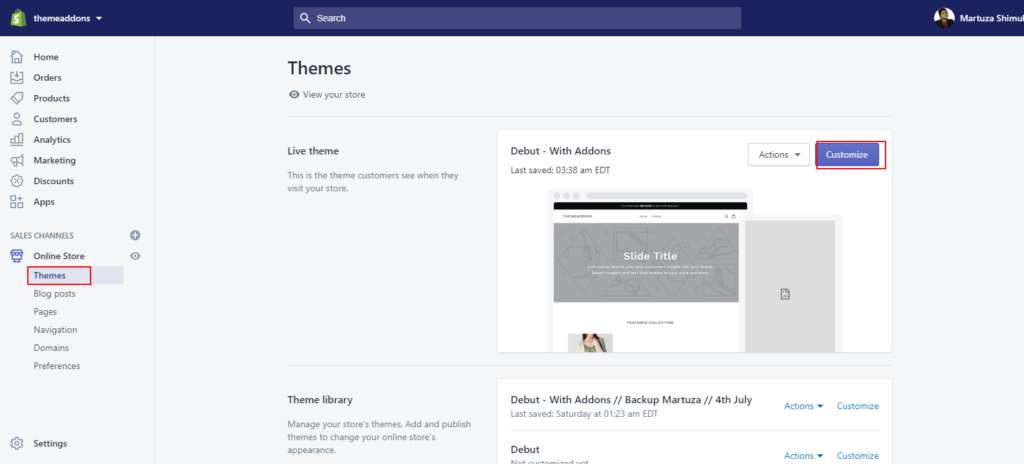 Look Section theme in shopify
