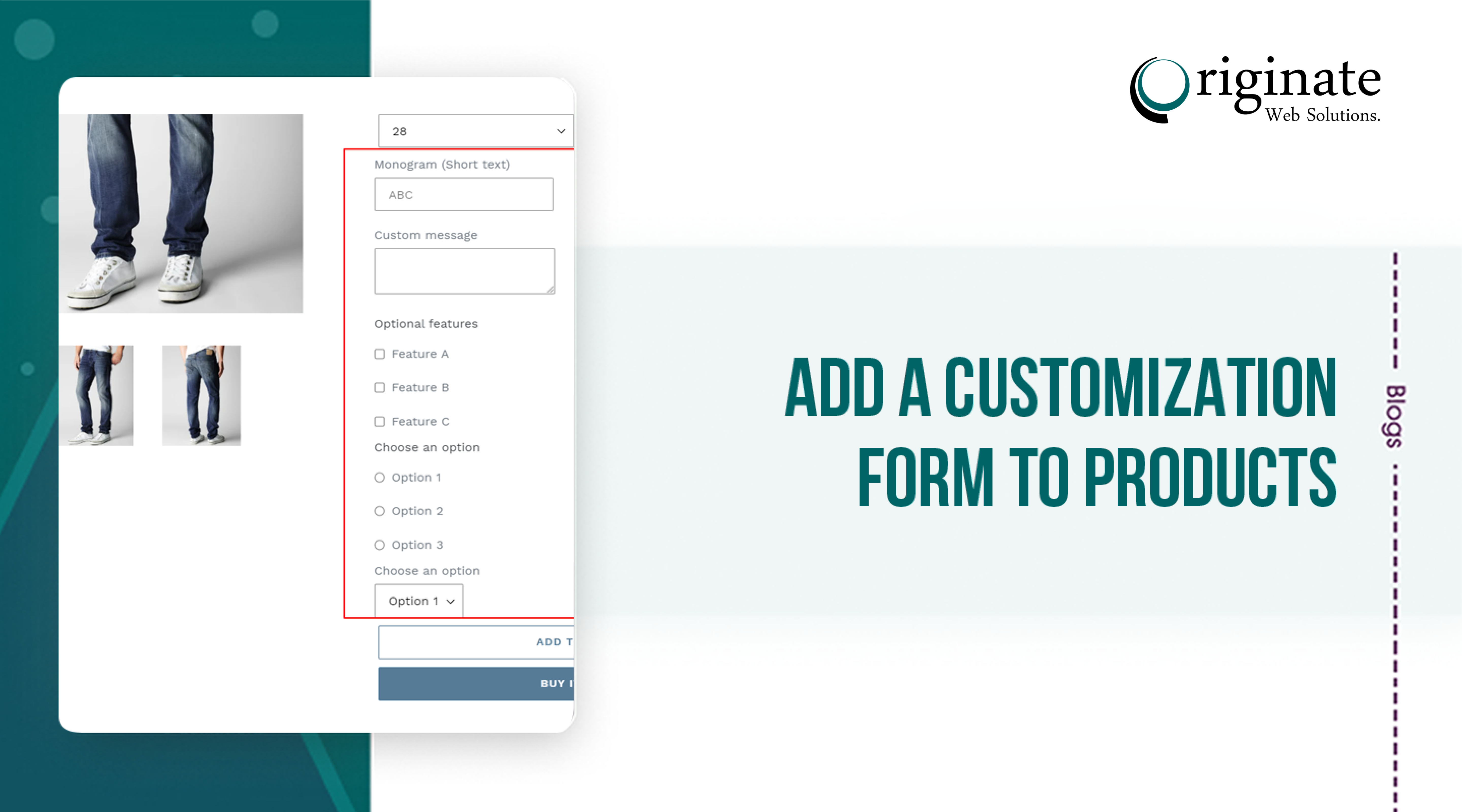 Add a customization form to products