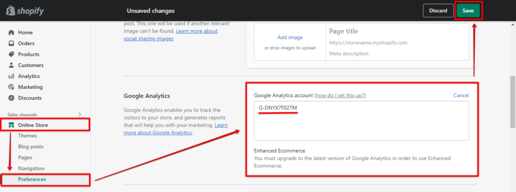 Shopify Google analytics